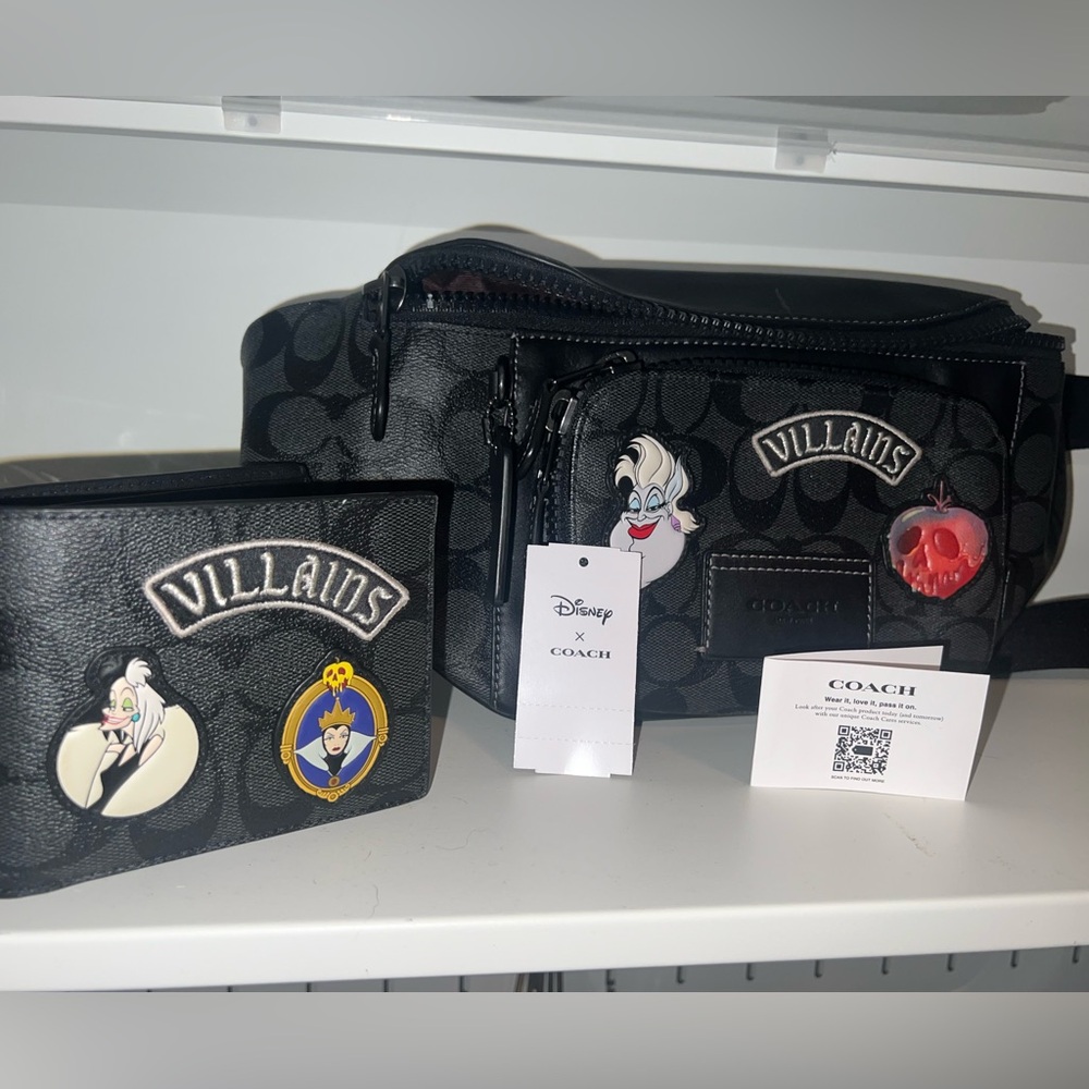 Coach x disney villians waist bag and matching wallet. RARE!!!